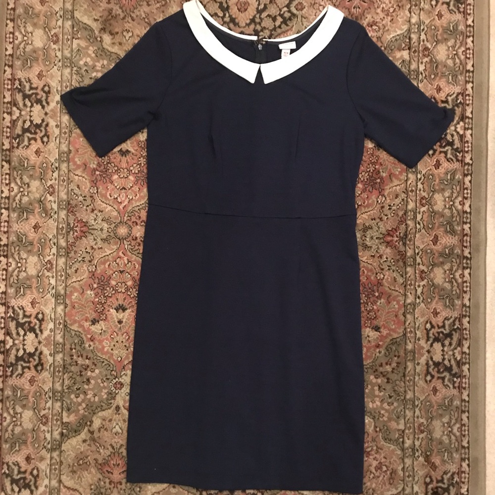Merona navy dress with white collar